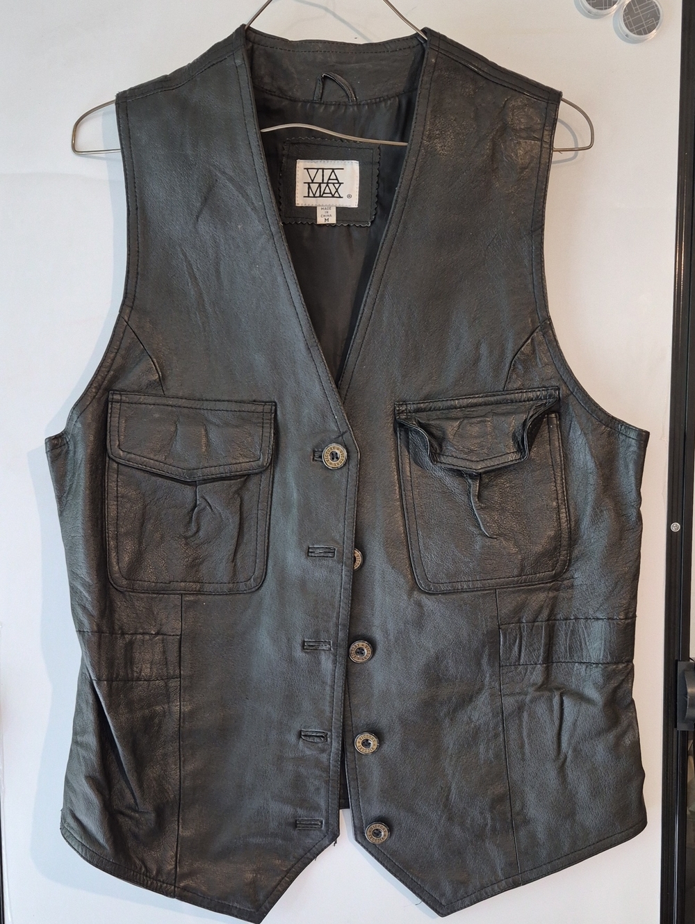 Black Leather Vest for Men